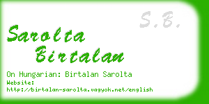 sarolta birtalan business card